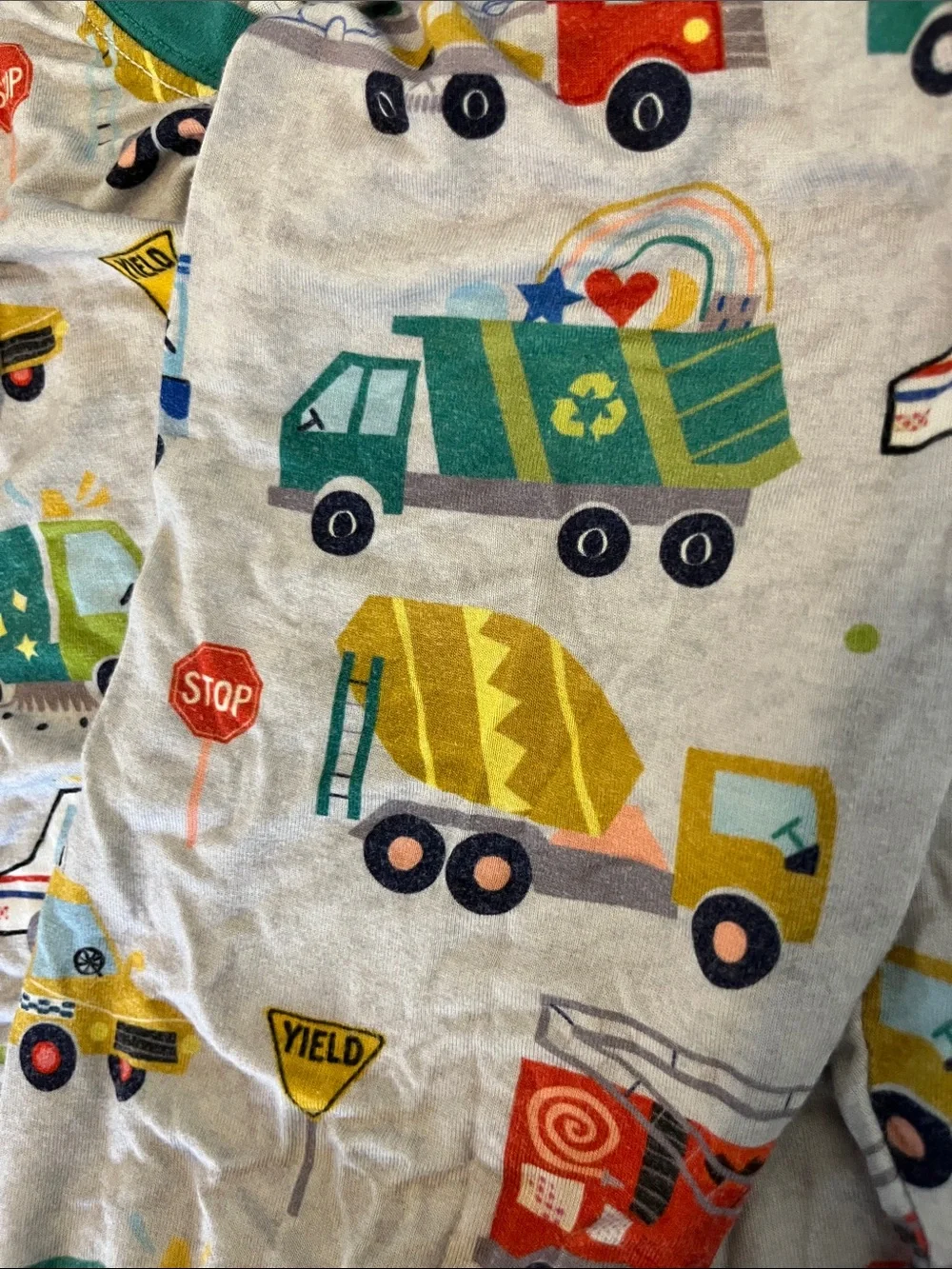 Little Sleepies Trucks Print Pajama Set - Teal Trim